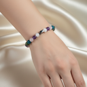 Balık Burcu Doğal Taş Bileklik – Ametist, Ay Taşı, Mavi Apatit, Pembe Kuvars & Yeşim