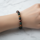 Kan Taşı 8 mm Merdiven Kapama Doğal Taş Bileklik – El İşçiliği