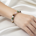 İkizler Burcu Doğal Taş Bileklik – Ay Taşı, Güneş Taşı, Kaplan Gözü, Pembe Kuvars, Sitrin ve Yeşim