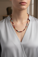 Kırmızı Akik, Ay Taşı, Ametist, Güneş Taşı, Yeşim & Amazonit Doğal Taş Kolye – Özel Tasarım