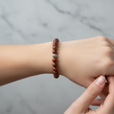 Hessonit Lal 6mm Doğal Taş Bileklik