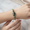 Afrika Turkuaz – Yeşim Doğal Taş Makrome Bileklik – Özel Tasarım