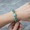 Amazonit Doğal Taş Makrome Bileklik – Özel Tasarım