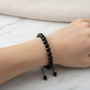 Rainbow Obsidyen 8 mm Merdiven Kapama Doğal Taş Bileklik – El İşçiliği