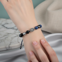 Lapis Lazuli Doğal Taş 925 Ayar Gümüş Tasarım Bileklik – Özel Tasarım