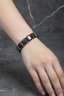 Hematit Doğal Taş Geniş Kesim Bileklik – Özel Tasarım