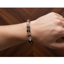 Rutilli Kuvars, Rudraksha ve Hematit Doğal Taş Bileklik – Unisex Şık Tasarım