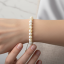 Aragonit 8 mm Merdiven Kapama Doğal Taş Bileklik – El İşçiliği