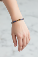 Kaplan Gözü, Sodalit ve Hematit Doğal Taş Bileklik – Misinalı, Unisex Tasarım