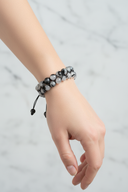 Rutilli Kuvars 8mm Çift Sıra Makrome Doğal Taş Bileklik