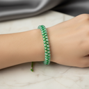 Prehnit 3-4 mm Çift Sıra Doğal Taş Bileklik – Unisex El İşçiliği