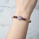 Kova Burcu Doğal Taş Bileklik – Ametist, Hematit, Kırmızı Akik, Kristal Kuvars, Sedef & Yeşil Florit