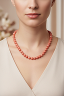 Yemen Akiği 8 mm Düğümlü Doğal Taş Kolye – Unisex El İşçiliği