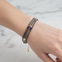 Ametist – Sitrin – Ay Taşı – Hematit Altın Kaplama Doğal Taş Bileklik – El İşçiliği