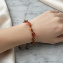 Kırmızı Akik Natürel Kesim Doğal Taş Makrome Bileklik – Unisex El İşçiliği