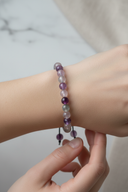 Mor Florit 8mm Doğal Taş Bileklik