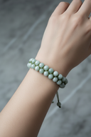 Yeşil Larimar 8mm Çift Sıra Makrome Doğal Taş Bileklik