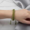 Yeşim 4 mm Çift Sıra Doğal Taş Makrome Bileklik – Unisex El İşçiliği