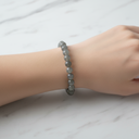 Labradorit 8 mm Merdiven Kapama Doğal Taş Bileklik – El İşçiliği