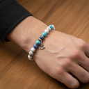 Sodalit, Buz Mavi Apatit, Havlit & Hematit Doğal Taş Erkek Bileklik – Özel Tasarım