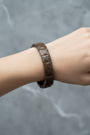 Bronzit Doğal Taş Kare Kesim Geniş Kesim Bileklik