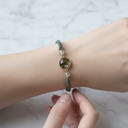 Labradorit – Prehnit Doğal Taş Makrome Bileklik – Özel Tasarım
