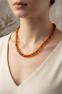 Orijinal Kehribar Doğal Taş Dizi Kolye – Özel Tasarım