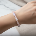 Kalsedon, Selenit, Pembe Kuvars & Ay Taşı Doğal Taş Bileklik – Özel Tasarım