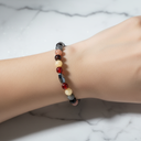 Aslan Burcu Doğal Taş Bileklik – Granat Lal, Bronzit, Obsidyen, Güneş Taşı, Jasper, Kalsit, Akik, Labradorit, Rutilli Kuvars & Sitrin