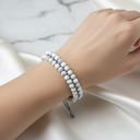 Havlit 4 mm Çift Sıra Doğal Taş Bileklik – Unisex El İşçiliği