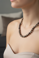 Meksika Jasper 8 mm Düğümlü Doğal Taş Kolye – Özel Tasarım