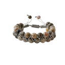 Fosil Mercan 8mm Çift Sıra Makrome Doğal Taş Bileklik