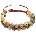 Opal Sarı 8mm Çift Sıra Makrome Doğal Taş Bileklik