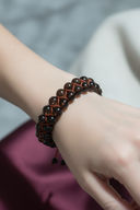 Dumanlı Kuvars 8mm Çift Sıra Makrome Doğal Taş Bileklik