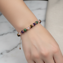 Hematit, Pembe Kuvars, Krizokol, Ametist & Kaplan Gözü Doğal Taş Bileklik – Özel Tasarım