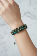 Krizokol 8mm Çift Sıra Makrome Doğal Taş Bileklik