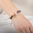 Yengeç Burcu Bileklik Ametist, Ay Taşı, Kalsedon, Kaplan Gözü, Krizopras, Pembe Kuvars, Yeşil Aventurin