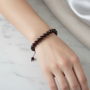 Bordo Granat Lal 8 mm Merdiven Kapama Doğal Taş Bileklik – El İşçiliği