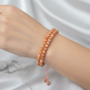 Güneş Taşı 4 mm Çift Sıra Doğal Taş Bileklik – Unisex El İşçiliği