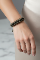 Pirit 8mm Çift Sıra Makrome Doğal Taş Bileklik