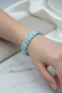 Larimar Doğal Taş Geniş Kesim Bileklik – 1. Kalite Özel Tasarım