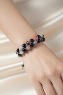 Renkli Turmalin 8mm Çift Sıra Makrome Doğal Taş Bileklik