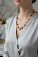 Labradorit, Necef, Rutilli Kuvars & Hematit Doğal Taş Kolye – Özel Tasarım