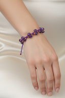 Ametist Doğal Taş Merdiven Kapama Bileklik – Naturel Büyük Kesim & Ayarlanabilir Tasarım