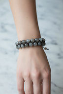 Labradorit 8mm Çift Sıra Makrome Doğal Taş Bileklik