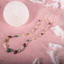 Başak Burcu Kolye Ametist, Bordo Granat Lal, Jasper, Mavi Apatit, Pembe Kuvars, Yeşil Aventurin, Zebercet (Peridot)