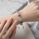 Yeşil Florit 8 mm Merdiven Kapama Doğal Taş Bileklik – El İşçiliği