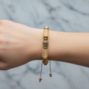 Sitrin, Hematit Zirkon Aparat Doğal Taş Makrome Bileklik