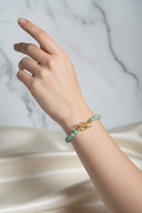 Krizopras Doğal Taş Bileklik – Altın Kaplama ve Gümüş Aparatlı, Unisex Şık Tasarım