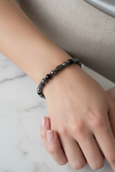 Manyetikli Hematit, Hematit ve Turmalin Doğal Taş Bileklik – Unisex Şık Tasarım